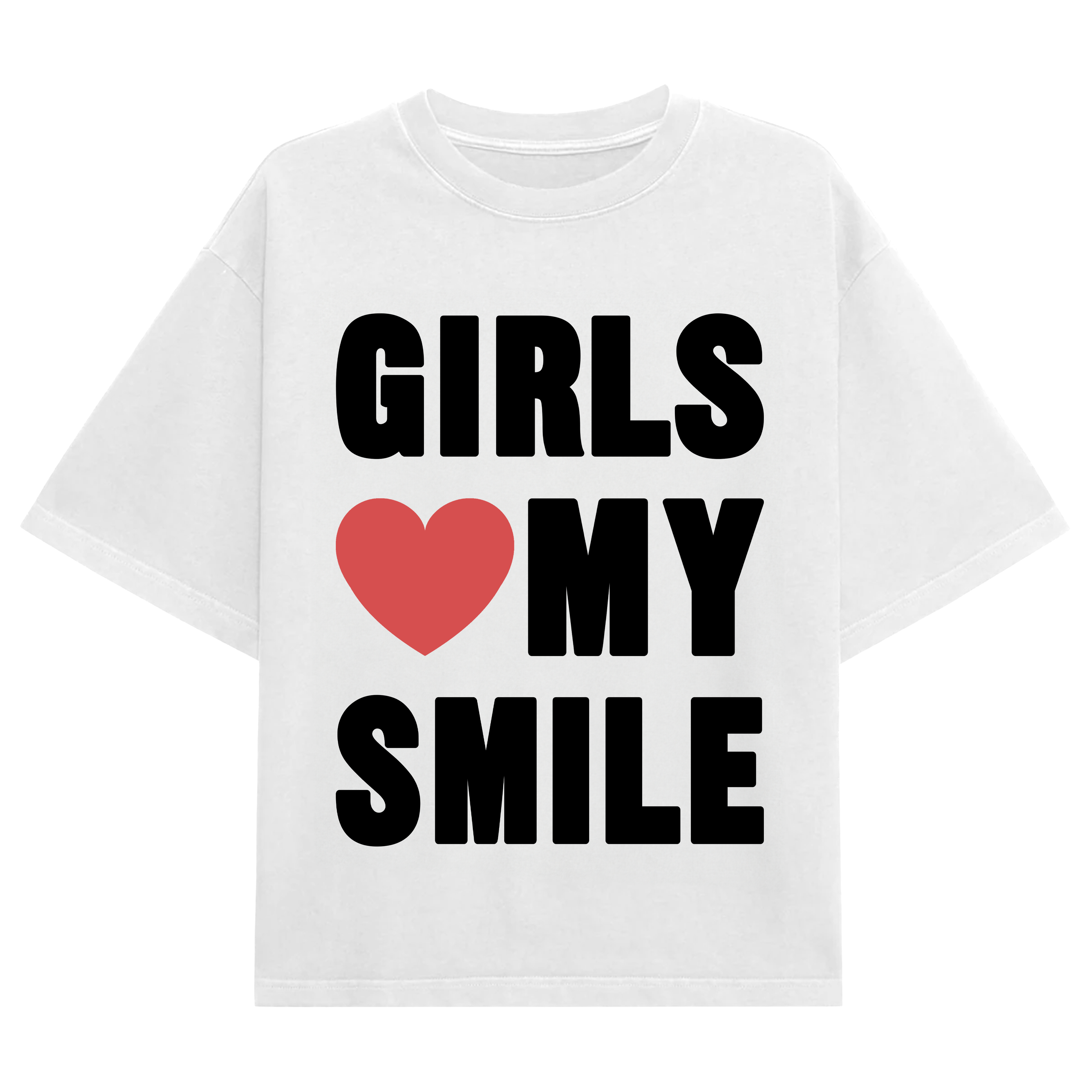 GIRLS LOVE MY SMILE Oversized Shirt